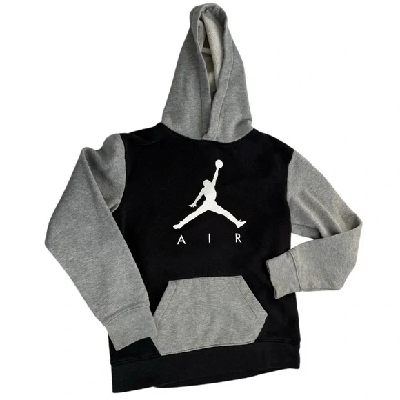 Jordan Jumpman Air GFX Kids Pullover Hoodie gray big boy kids 12 13 years top - Picture 1 of 4